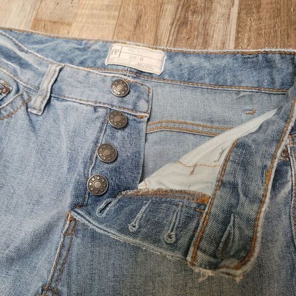 Free People Jeans Womens 25 Blue Patchwork Skinny Button Fly 25 Cotton Blend - Picture 4 of 8